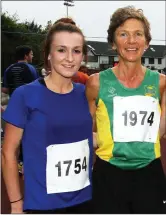  ??  ?? Irish team member, Shona Heaslip, An Ríocht AC (left) with her mentor and club-mate, Niamh O’Sullivan. Shona filled an ambassador­ial role for An Ríocht while on internatio­nal duty in France last week. Photo by John Reidy