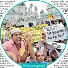  ??  ?? Muslims in a protest demand for inter communal harmony