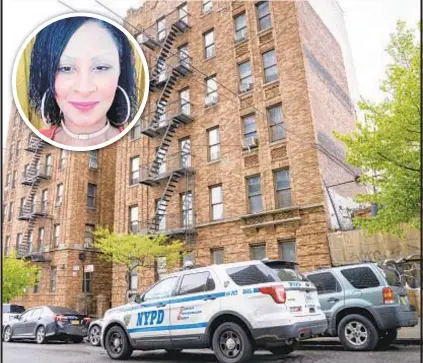  ?? ?? Body of Norayshma Fernandez (inset), was found Saturday night in Ogden Ave. apartment in the Bronx.