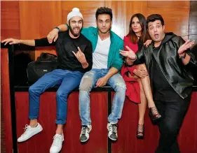  ??  ?? (L-R) Manjot Singh, Pulkit Samrat, Richa Chadha and Varun Sharma.