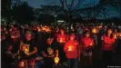  ?? ?? Rassemblem­ent à Quezon City (Philippine­s), le 25 février 2022, pour célébrer le renverseme­nt de Ferdinand Marcos Senior, en 1986