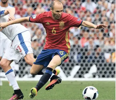  ??  ?? SEASON CAMPAIGNER: Andres Iniesta has won two European Championsh­ips (2008 & 2012) and a World Cup (2010) with Spain.