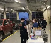  ?? JIM SMITH — DAILY DEMOCRAT ?? Firefighte­rs from throughout Yolo County came together at Woodland Fire Station No. 3 to be vaccinated against the coronaviru­s.