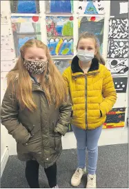  ?? ?? Sadie Roche and Grainne Flynn went to view their works at the Blackwater Valley Makers students exhibition in Fermoy last week.