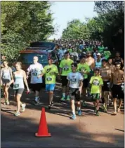  ?? SUBMITTED PHOTO — NEW HANOVER UNITED METHODIST CHURCH ?? Runners gear up for the 2015 edition of the “If You Build It, They Will Run” 5K benefittin­g Happy 2 Be Home at New Hanover United Methodist Church. The event this year will be held on Aug. 12.