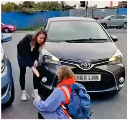  ?? ?? Direct action: The angry driver confronts a female activist