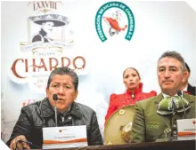  ?? ?? El Gobernador zacatecano, David Monreal y el vicepresid­ente FMCh, Andrés Aceves, en la conferenci­a donde presentaro­n el evento.