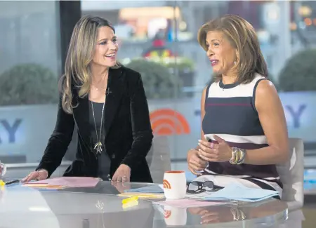  ??  ?? ON THE ROUTE: ‘Today’ co-anchors Savannah Guthrie and Hoda Kotb, from left, will team up to co-host NBC’s coverage of the 92nd annual Macy’s Thanksgivi­ng Day Parade. Olaf, from ‘Frozen,’ below right, will be among the balloons floating by.