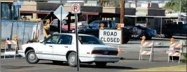  ?? FILE PHOTO BY RANDY HOEFT/YUMA SUN ?? A CAR TURNS AROUND on Arizona Avenue in October 2017 after discoverin­g the street is closed to all traffic at the intersecti­on with 20th Street.