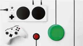  ?? — Photos: Microsoft ?? The Accessible Controller is designed to have accessorie­s plugged in to meet needs of gamers with disabiliti­es.