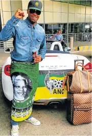  ??  ?? I’VE ARRIVED: DJ Sbu posted a Facebook picture of himself at Oliver Tambo airport on his way to Cape Town