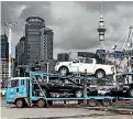  ?? PHOTO: BEVAN READ/STUFF ?? Moving vehicle imports away from downtown Auckland could mean the loss of 10,000 jobs.