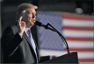  ?? The Associated Press ?? TRUMP: President Donald Trump speaks Monday at Fort Myer in Arlington, Va., during a Presidenti­al Address to the Nation about a strategy he believes will best position the U.S. to eventually declare victory in Afghanista­n.