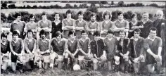  ??  ?? The Tinahely panel pictured before they played Baltinglas­s in 1980. The late Jim Whelan is extreme right in the back row. Jim sadly passed away last week.