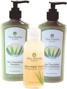  ??  ?? Aloe Derma’s hair products have the highest concentrat­ion of aloe vera.