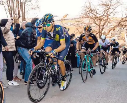  ?? MOVISTAR TEAM ?? La Tirreno Adriático es una carrera que Movistar Team quiere ganar y que le sirve de preparació­n para el Giro de Italia, que se disputará en mayo. Andrey Amador es un peón de Nairo Quintana.