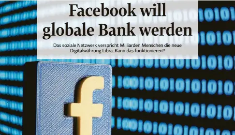  ?? FOTO: DADO RUVIC/REUTERS ?? Das US-Unternehme­n Facebook plant die Einführung einer digitalen Weltwährun­g.