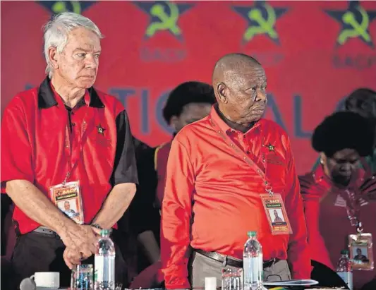  ??  ?? In the firing line: Jeremy Cronin and Blade Nzimande, along with other SACP MPs, have been targeted by supporters of President Jacob Zuma after this week’s dramatic events in Parliament. Photo: Oupa Nkosi