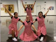  ?? CONTRIBUTE­D PHOTO ?? The 2021-2022 Veterans Homecoming Queen candidates with the current reigning queen, left to right, Lily Cisneros, Kyleen Mitchell, 2019-2021 Queen Madison Chapman, and Azalea Gutierrez, will perform their “Spirit Dance” Friday night during the American Legion Post 20, and the Veterans Homecoming Committee’s Second Annual Sock Hop. The event costs $5 and is open to the public.