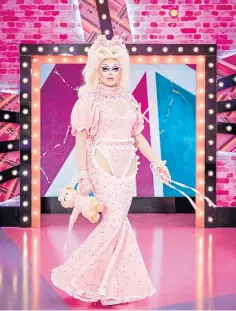  ??  ?? Flamboyant Ellie is in the pink on Rupaul’s Drag Race UK.