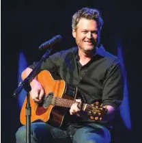  ?? FILE PHOTO BY AMY HARRIS / INVISION /AP ?? Blake Shelton will headline a virtual concert, the first in a series launched by Encore Drive-in Nights on Saturday. Drive-ins in Athens and Tullahoma, Tennessee, are among the venues scheduled to show the concert, which features Gwen Stefani and Trace Adkins as special guests.