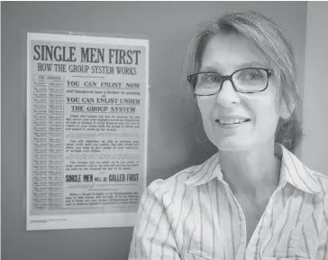  ?? PETER MCCABE/ THE GAZETTE ?? For many Quebec francophon­es, the conscripti­on crisis was the pre-eminent event of the First World War, says historian Béatrice Richard, shown above in her office at the St-Jean Royal Military College south of Montreal.