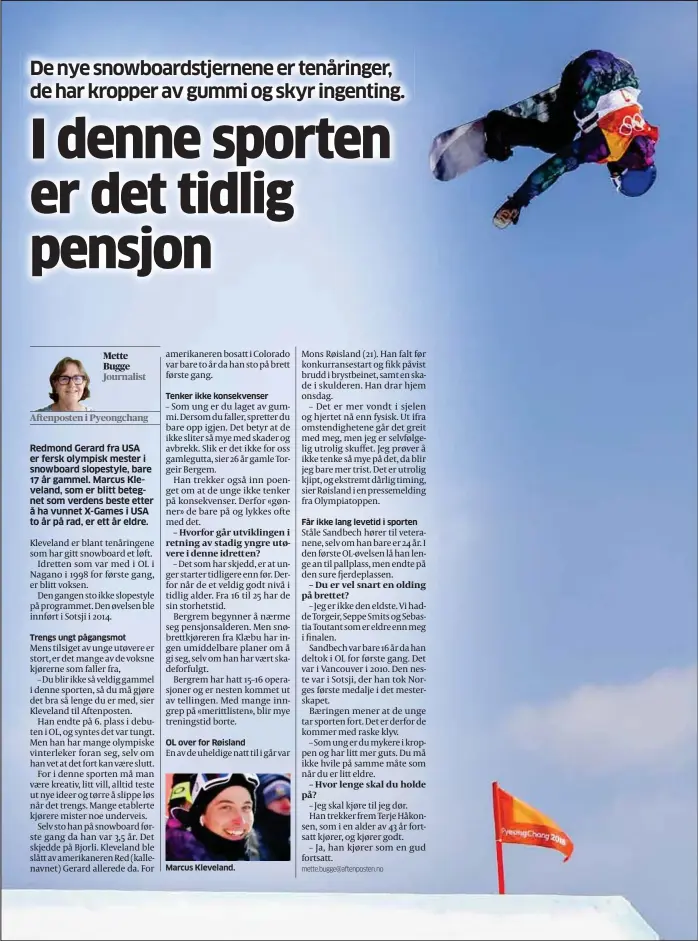  ?? Mette Bugge Journalist
FOTO: PETTER ARVIDSON / BILDBYRÅN ?? Marcus Kleveland.
Marcus Kleveland var favoritt, men klarte ikke komme på pallen i slopestyle.