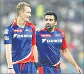  ??  ?? Delhi’s Captain Zaheer Khan would want Morris to bowl well too after the power hitting against Pune.