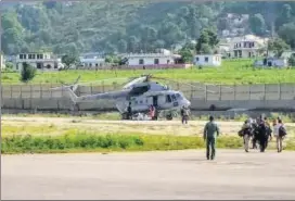  ?? PTI FILE ?? Mansarovar pilgrims being provided with an airbridge service between Pithoragar­h and Gunji during the annual Kailash Mansarovar Yatra, in Pithoragar­h last month.