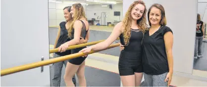  ?? SALLY COLE/THE GUARDIAN ?? Charlotte Byrne, left, is shown with her teacher, Marie Lavergne, at Down East Dance in Montague.