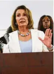  ?? Mark Mulligan / Staff photograph­er ?? House Democratic leader Nancy Pelosi speaks at Wednesday’s Moms Summit at Houston Community College.