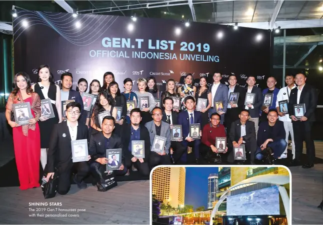  ??  ?? Shining Stars The 2019 Gen.t honourees pose with their personalis­ed covers