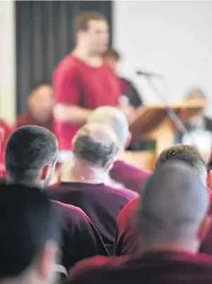  ?? PHOTO: CHRISTINE O’CONNOR ?? Milestone . . . The 100th group graduated from the drug treatment programme at the Otago Correction­s Facility yesterday.