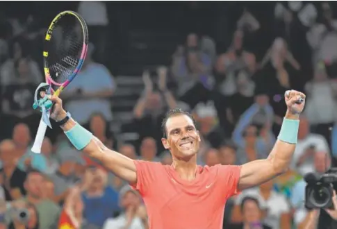  ?? // EP ?? Nadal celebra el triunfo ante Thiem, ayer en Brisbane