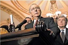  ?? ALEX EDELMAN/GETTY ?? Senate Majority Leader Mitch McConnell has vowed to “leave no vacancy behind” as he and President Trump work toward tilting the judicial branch to the right.