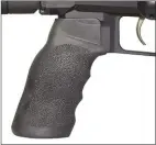  ??  ?? Aftermarke­t grips can be fitted, in this case one from Victrix.