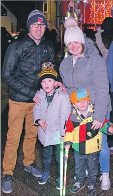  ??  ?? Jamie Graham and Elaine Ross got into the festive spirit with their children, Ollie, six, and Addie, four.