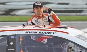  ?? KEVIN C. COX/GETTY IMAGES ?? Ryan Blaney won the Folds of Honor Quiktrip 500 Sunday at Atlanta Motor Speedway — his fifth career victory.