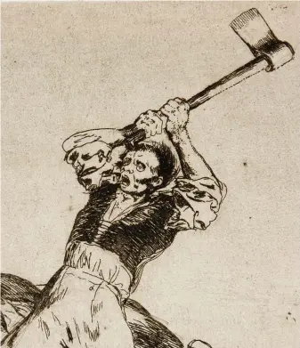  ?? Bild: DETALJ AV TECKNING AV FRANCISCO DE GOYA ?? …höll på att ta en ände med förskräcke­lse.