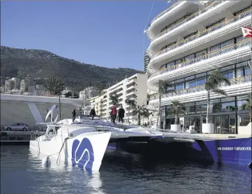  ?? (Photos Jean-François Ottonello) ?? L’Energy Observer fait escale une petite semaine au Yacht-club, avant de faire un arrêt technique à Toulon.