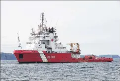  ?? GLEN WHIFFEN/THE TELEGRAM ?? The Canadian Coast Guard search and rescue vessel Sir Wilfred Grenfell.