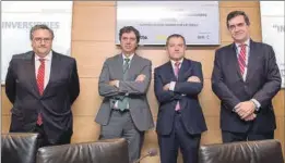  ?? NACHO MARTÍN ?? Miguel Ferrandis (Acerinox), Pierluigi Tosato (Deoleo), Joaquín Gómez (’elEconomis­ta’) y Nicolás Rubio (Cintra).