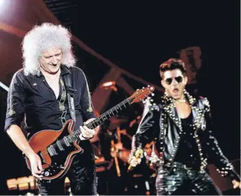  ??  ?? ► Brian May y Adam Lambert, en su show de 2015 en la Pista Atlética.