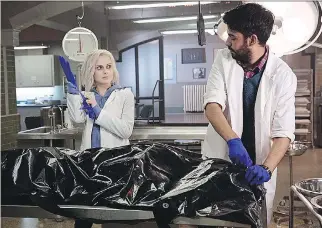  ??  CW ?? Rose McIver stars in iZombie as Olivia, a crime-solving zombie who ingests thoughts and memories of the dead along with their brains.