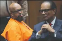  ?? The Associated Press ?? SENTENCED: Marion "Suge" Knight, left, and his defense attorney Albert DeBlanc Jr. appear in court in Los Angeles on Thursday.