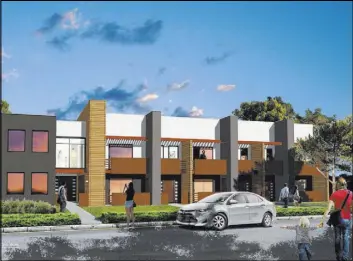  ?? Southern Nevada Regional Housing Authority ?? Rendering of the planned Wardelle Street Townhouses. The Southern Nevada Regional Housing Authority hopes to open the public housing developmen­t in spring 2020.