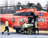  ??  ?? AIRLIFT Passengers were flown to hospital in Reykjavik