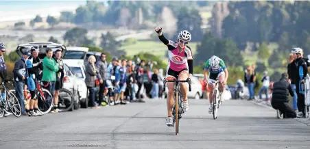  ?? PHOTO: RICKOSHAYP­HOTOS ?? Glory days . . . Fraser wins a round of the Benchmark road series near Kaikoura in 2014.