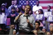  ?? TONY GUTIERREZ—ASSOCIATED PRESS ?? In this Oct. 17, 2019photo, Democratic presidenti­al candidate former Texas Rep. Beto O’Rourke speaks during a campaign rally in Grand Prairie, Texas. O’Rourke has announced he’s dropping his 2020presid­ential bid.