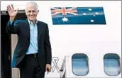  ?? DAVID MOIR/EPA ?? Prime Minister Malcolm Turnbull left Australia on Wednesday. He will meet with President Donald Trump on Friday.